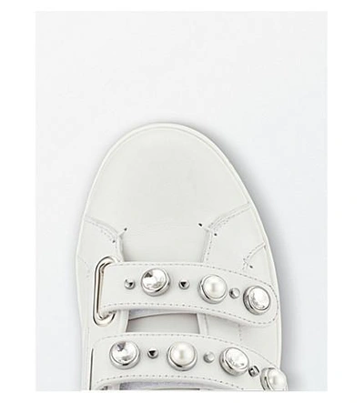 Shop Jimmy Choo Ny Leather Sneakers In White Mix