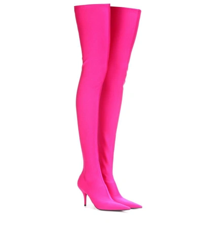 Shop Balenciaga Knife Over-the-knee Boots In Pink