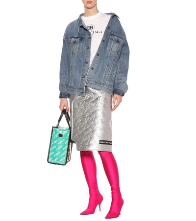 Shop Balenciaga Knife Over-the-knee Boots In Pink