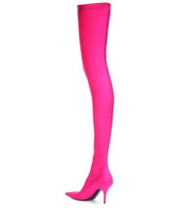 Shop Balenciaga Knife Over-the-knee Boots In Pink