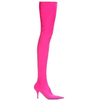 Shop Balenciaga Knife Over-the-knee Boots In Pink