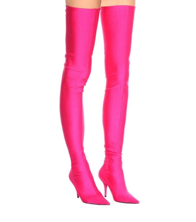 Shop Balenciaga Knife Over-the-knee Boots In Pink