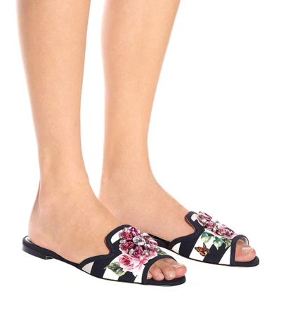 Shop Dolce & Gabbana Bianca Embellished Sandals