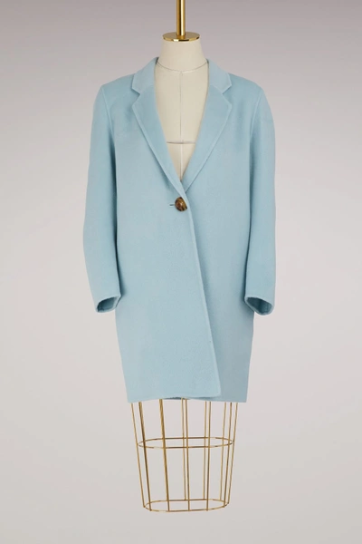 Shop Acne Studios Anine Wool Coat In Pale Aqua