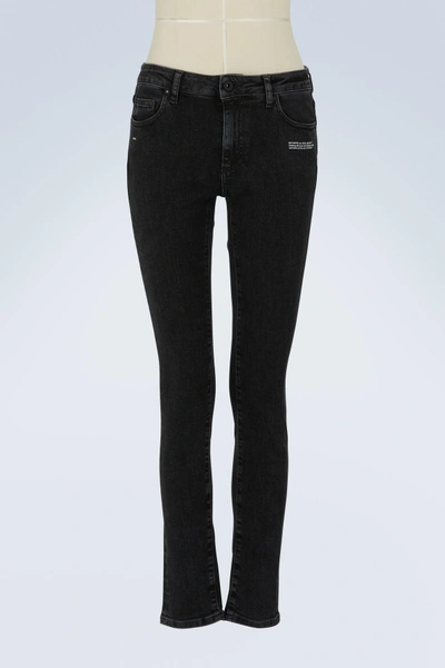 Shop Off-white Skinny Jeans In Black