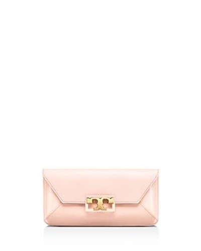 Shop Tory Burch Gigi Patent Clutch In Light Oak/gold