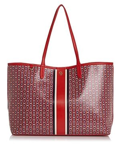 Shop Tory Burch Gemini Link Tote In Exotic Red/gold