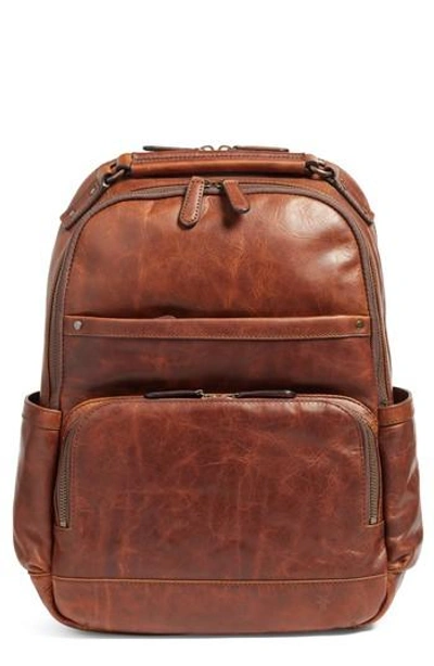 Shop Frye 'logan' Leather Backpack - Brown In Cognac