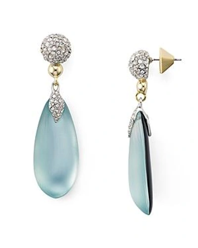 Shop Alexis Bittar Pave Lucite Post Earrings In Gray Blue