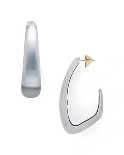 Shop Alexis Bittar Angled Hoop Earrings In Gray