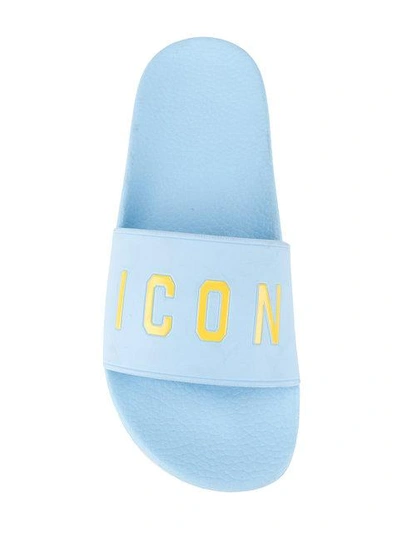 Shop Dsquared2 Icon Slides In Blue