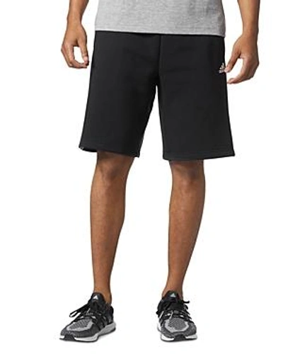 Shop Adidas Originals Ess Cotton Shorts In Black/white