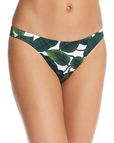 Shop Milly St. Lucia Banana Leaf Print Bikini Bottom In Emerald Multi