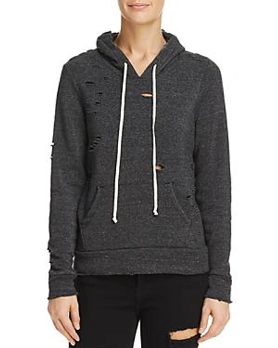 Shop Alternative Distressed Hooded Sweatshirt In Eco Black