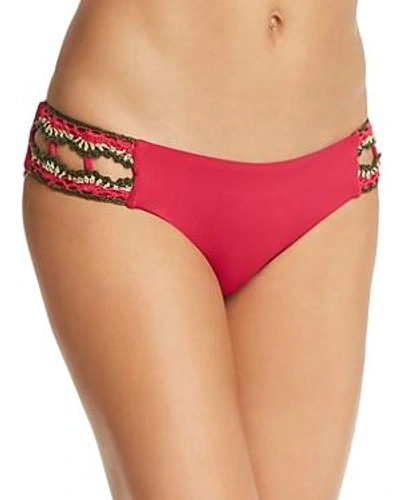 Shop Becca By Rebecca Virtue Medina Split Tab American Bikini Bottom In Raspberry