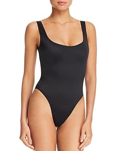 Shop Norma Kamali Lace Back One Piece Swimsuit In Black