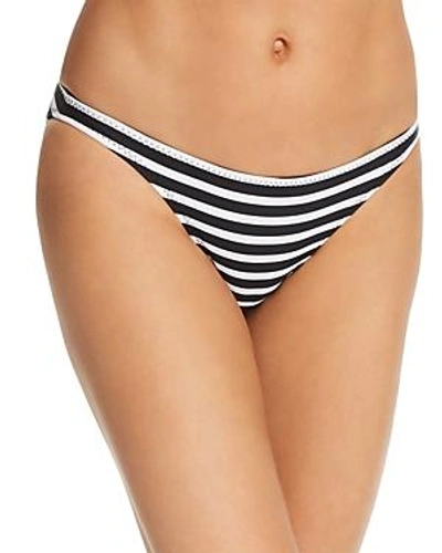 Shop Norma Kamali Eric Bikini Bottom In Uneven Stripe