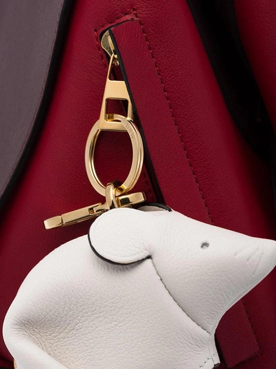 Shop Loewe White Mouse Leather Bag Charm