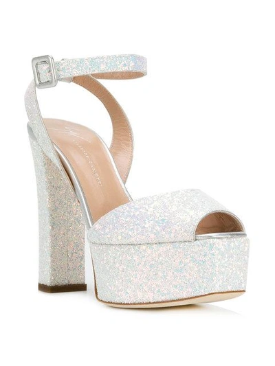 Shop Giuseppe Zanotti Betty Glitter Platform Sandals In Multicolour