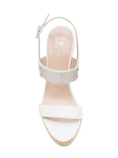 Shop Giuseppe Zanotti Wedge Platform Sandals In White