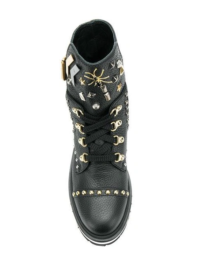 Shop Fabi Stud Embellished Boots - Black