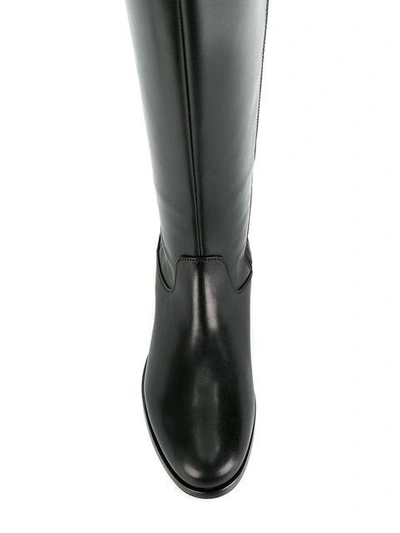 Shop Fabi Stiefel Aus Leder In Black