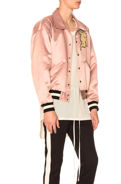 Fear Of God Fifth Collection Manuel Satin Bomber Jacket In Blush 