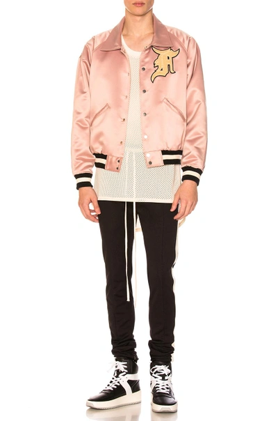 Fear Of God Fifth Collection Manuel Satin Bomber Jacket In Blush