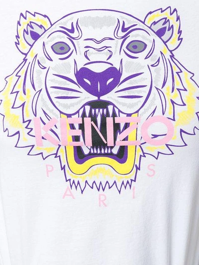 Shop Kenzo Tiger Motif T-shirt In White