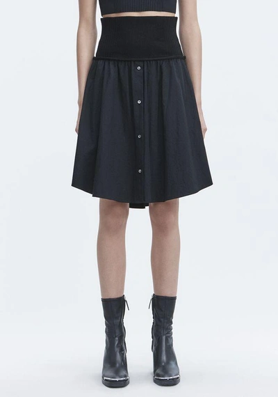Shop Alexander Wang Washed Poplin Skirt In Black