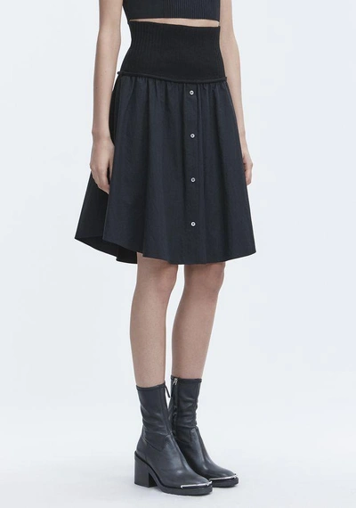 Shop Alexander Wang Washed Poplin Skirt In Black