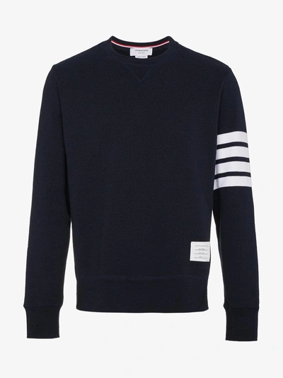 Thom Browne Navy 4-bar Classic Sweatshirt In Blue | ModeSens