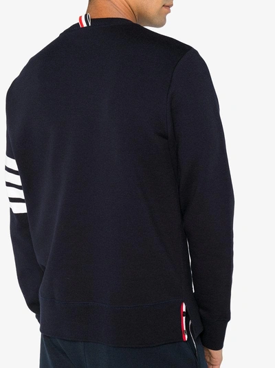 Thom Browne Engineered 4-bar Cotton Sweatshirt In Blue