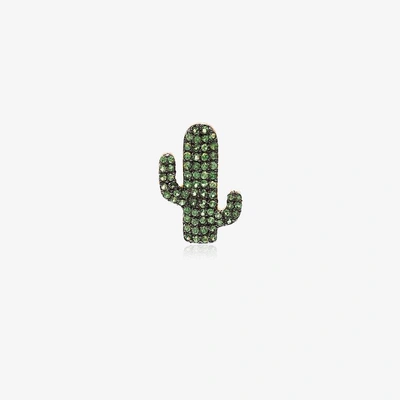 Shop Ileana Makri Tsavorite Cactus Pendant Necklace In Green