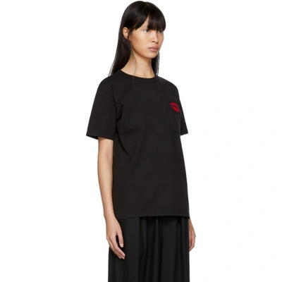 Shop Bianca Chandon Black Nyc Lips Pocket T-shirt