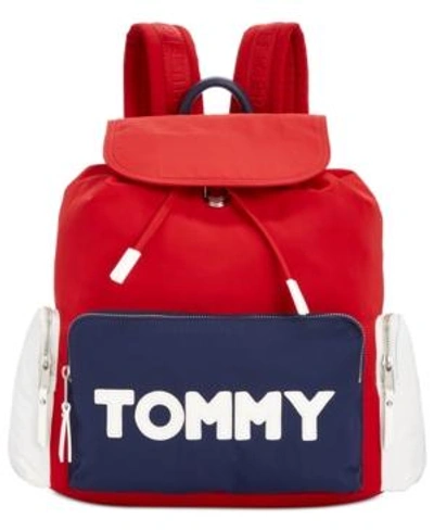 Shop Tommy Hilfiger Tommy Backpack In Red/navy