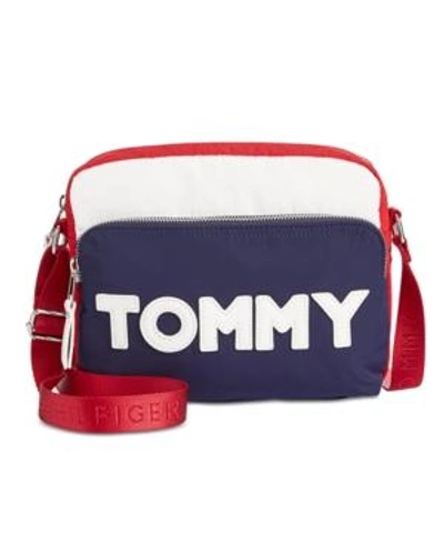 Shop Tommy Hilfiger Tommy Small Crossbody In Red/navy