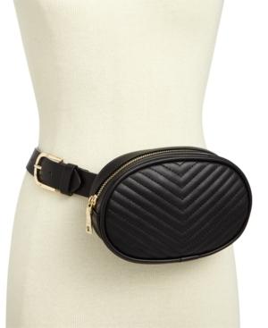 black quilted fanny pack