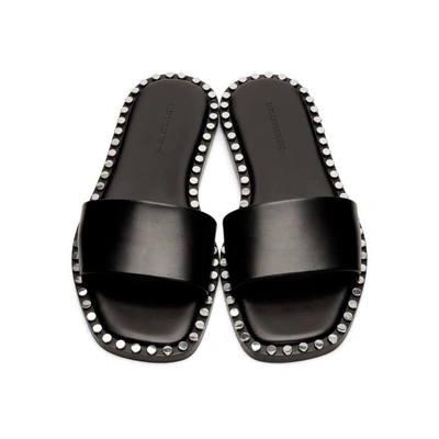 Shop Alexander Wang Black Lola Studded Band Sandals In 001 Black