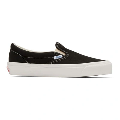 Shop Vans Black Og Classic Slip-on Sneakers In Blk