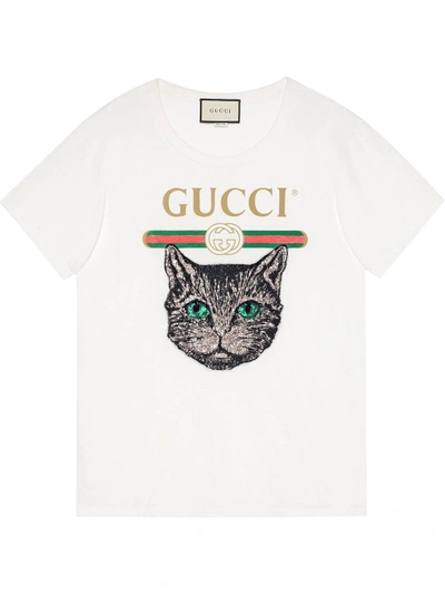 Gucci Logo T-shirt With Mystic Cat