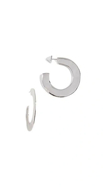 Shop Alexis Bittar Liquid Metal Orbital Hoop Earrings In Rhodium