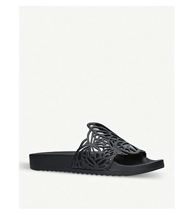 Shop Sophia Webster Lia Rubber Slider Sandals In Black
