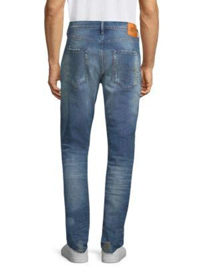 Shop Prps Whiskered Skinny Fit Jeans In Blue