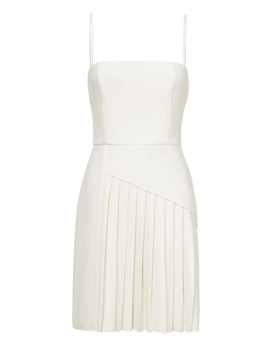 Shop Dion Lee White Pleated Crepe Dress