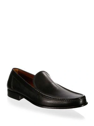 Shop A. Testoni' Venetian Leather Loafers In Black