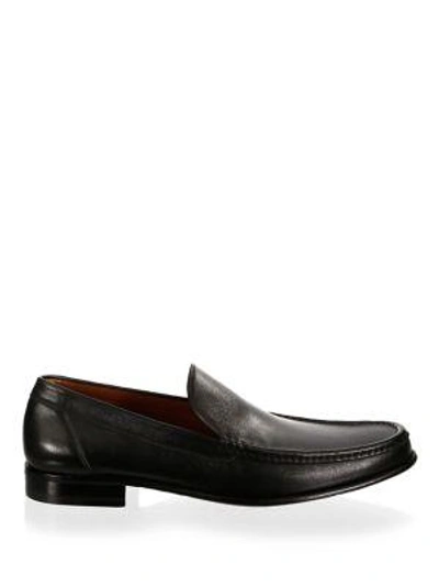 Shop A. Testoni' Venetian Leather Loafers In Black