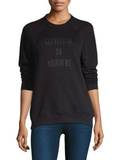 Shop Knowlita Cleveland Raglan Sleeve Sweatshirt In Black Black