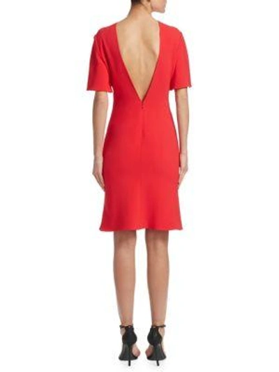 Shop Brandon Maxwell V-back Drape Dress In Red