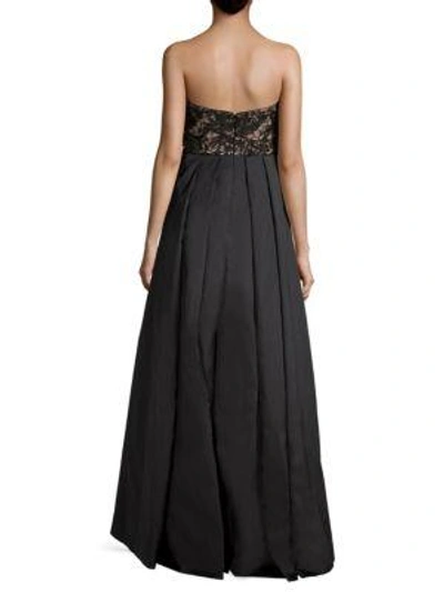 Shop Aidan Mattox Strapless Long Dress In Black